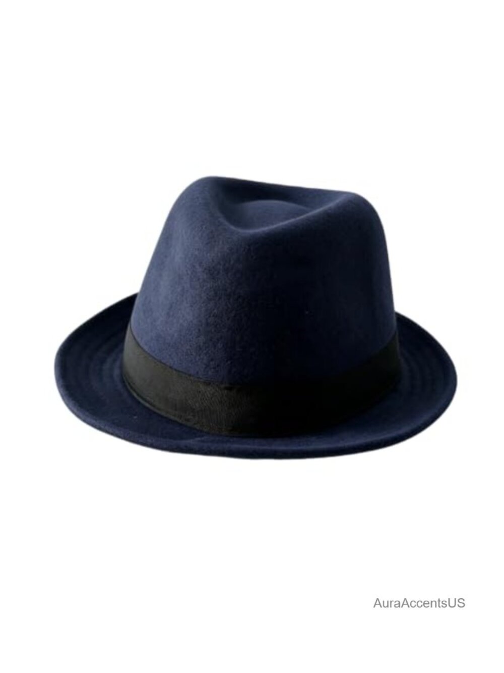 Wool Blend Fedora Hat Short Brim Teardrop Crown Satin Band Jazz Gatsby